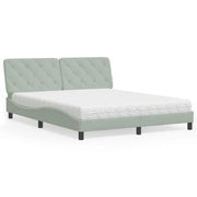 Letto con Materasso Grigio Chiaro 160x200 cm in Velluto 3208664