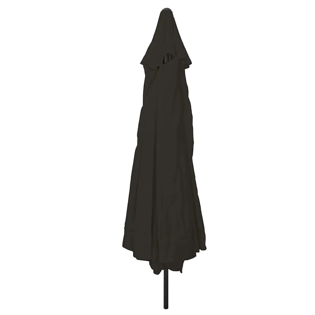 Ombrellone da giardino pieghevole moderno e resistente 395 x 395 x 245 cm poliestere nero 02_0058785