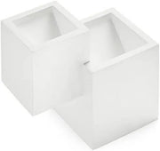 Applique LED Lampada Parete Gesso Moderno Doppio Quadrato Cubo Verniciabile