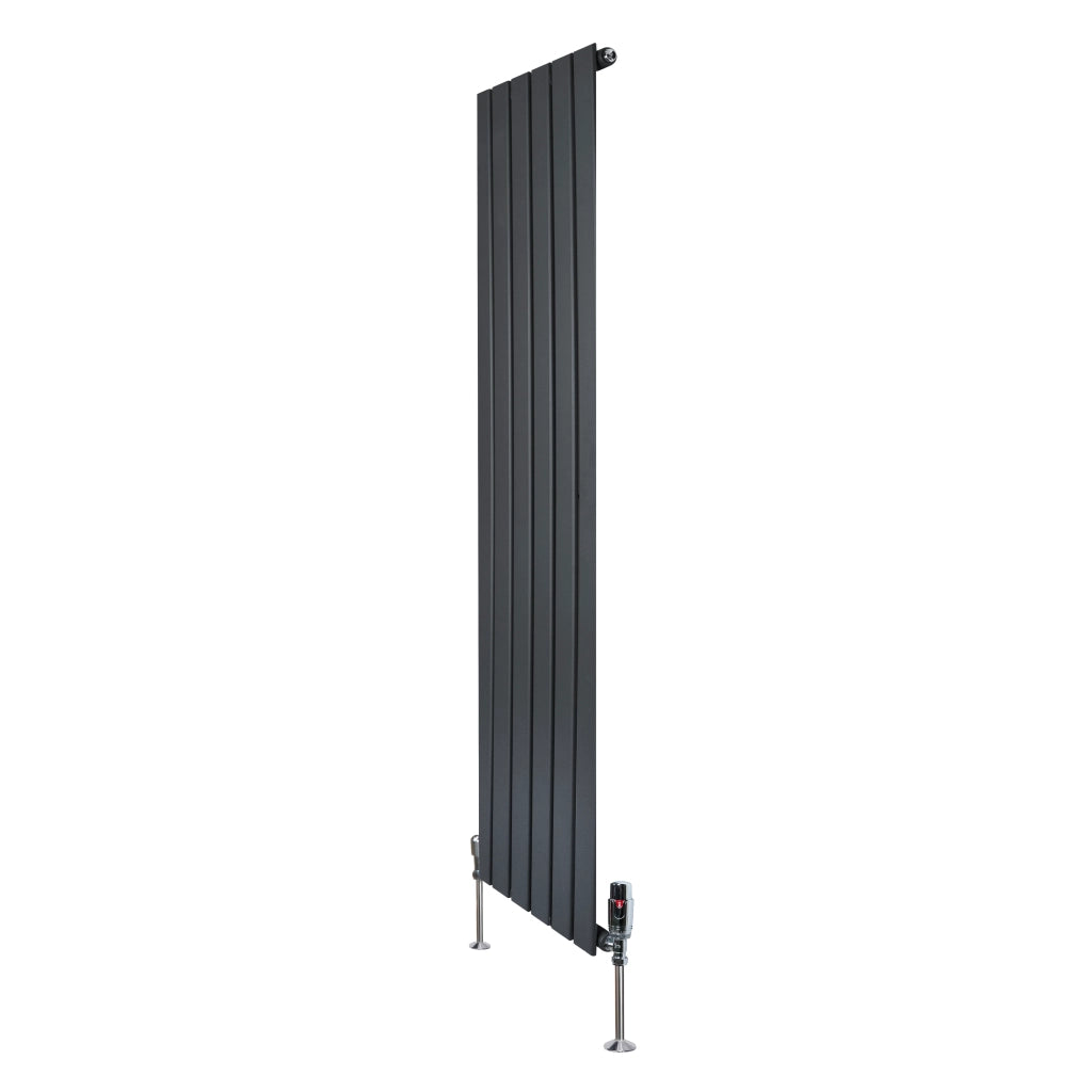 Radiatore Verticale 1600 x 420 mm con Valvole TRV Grigio Antracite