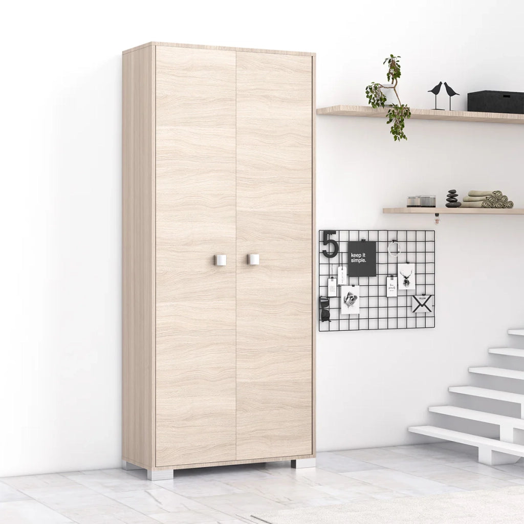 armadio 2 ante Sonia portascope multiuso lavanderia spogliatoio 75x35x180H - Olmo