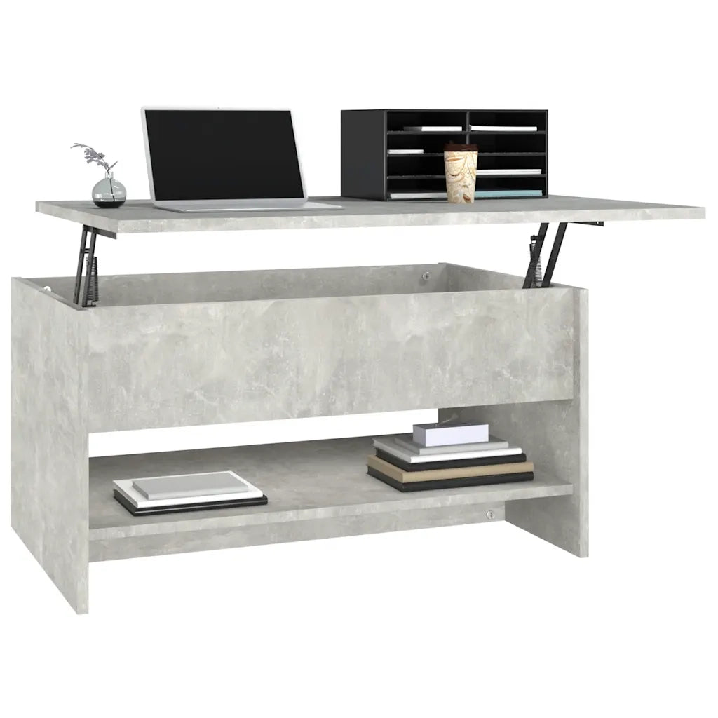 Tavolino da Salotto Grigio Cemento 80x50x40cm Legno Multistrato 809660