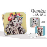 Trade Shop - Quadro Quadretto Decorativo 45x45x1,8 Cm Tela Su Legno Deluxe Decori Ass 831751 -