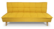 Divano letto clic clac in tessuto vellutato giallo, divano 3 posti - Bart -DL-BA16FBC
