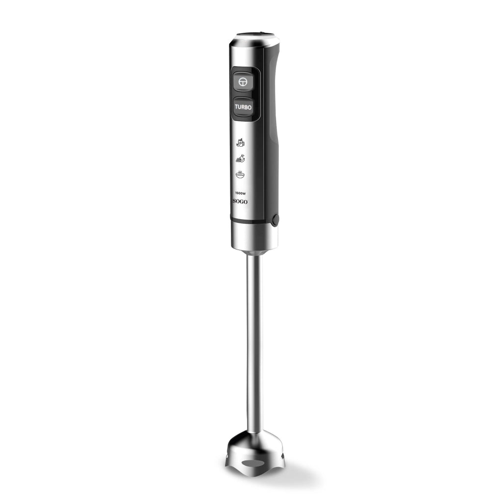 Frullatore a immersione 1500W con tritatutto 650ml, 23 velocità e lame titanio con accessori completi - Sogo