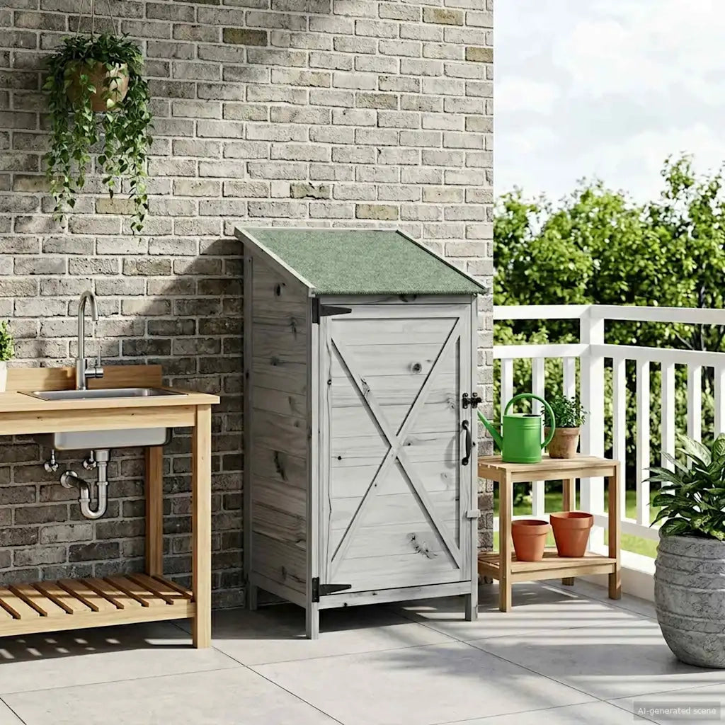 Capanno da Giardino Grigio 59,5 x 56 x 113,5 cm 42033470