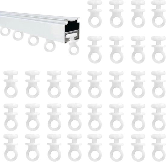 Set di Clip per Tende in Plastica Multifunzionali - 100 pezzi - Bianco - per Finestre, Bagno, Porte e Auto