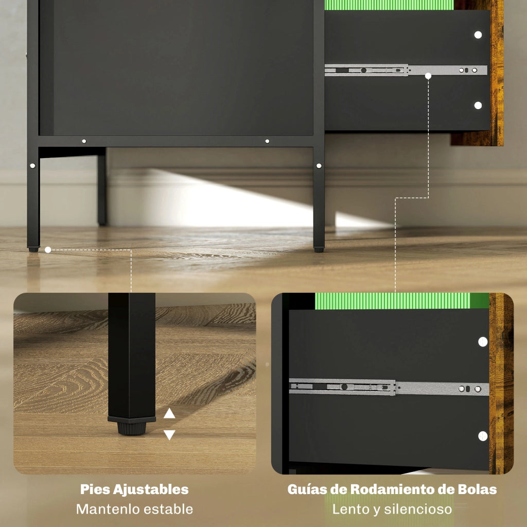 Scrivania con cassetti e archivio ¨C zephmum ¨C 80x39x73,5 cm Marrone