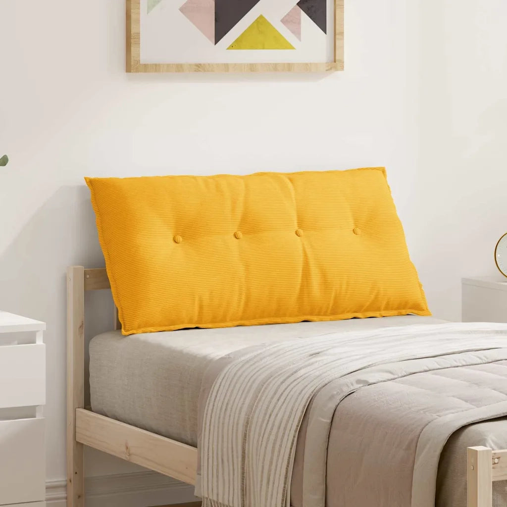 Cuscino per Schiena Giallo Chiaro 100 x 50 cm Tessuto in Cords 42014785