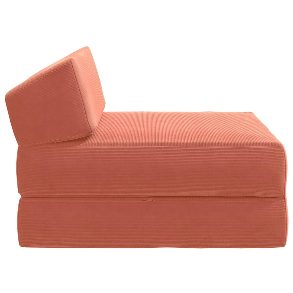 Divano Letto Pieghevole Rosso Arancio 60 x 70 x 41 cm Tessuto