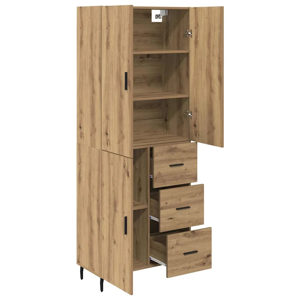 Credenza 2 pcs Rovere artigianale Legno multistrato 3415997