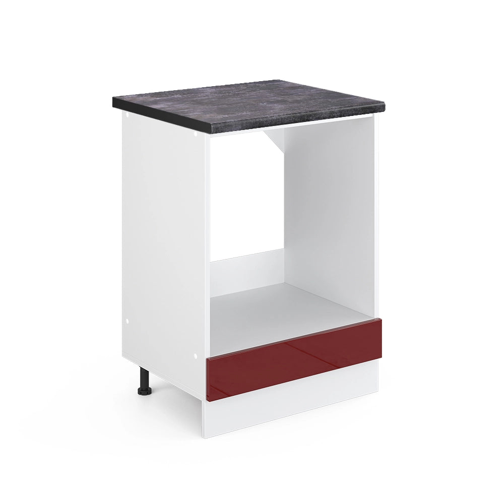 Mobile per forno da incasso R-Line Rosso lucido/Bianco 60 cm, PL Antracite Vicco