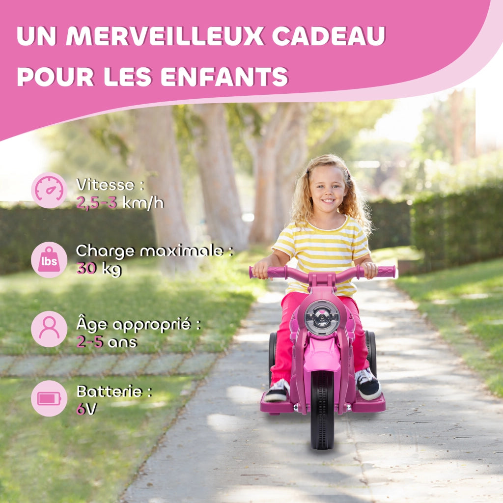 Moto Elettrica Bambini 3 Ruote ¨C Zephmum ¨C Rosa 6V