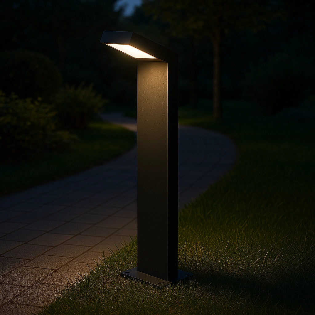 Lampione LED da Giardino 10W 720LM IP54 Paletto Esterno Moderno in Alluminio,Grigio Luce Naturale 4000K