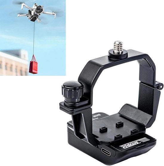 Sistema di Airdrop con Adattatore a Viti 1/4 per DJI Mini 4 Pro - Apparecchio di Lancio Sensibile alla Luce con Sistema di Trasporto di Carico di Rilascio Payload