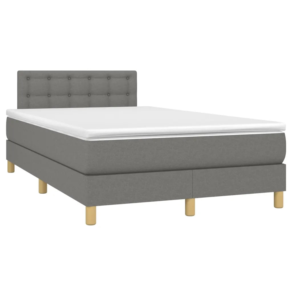 Giroletto a Molle con Materasso Grigio Scuro 120x190cm Tessuto