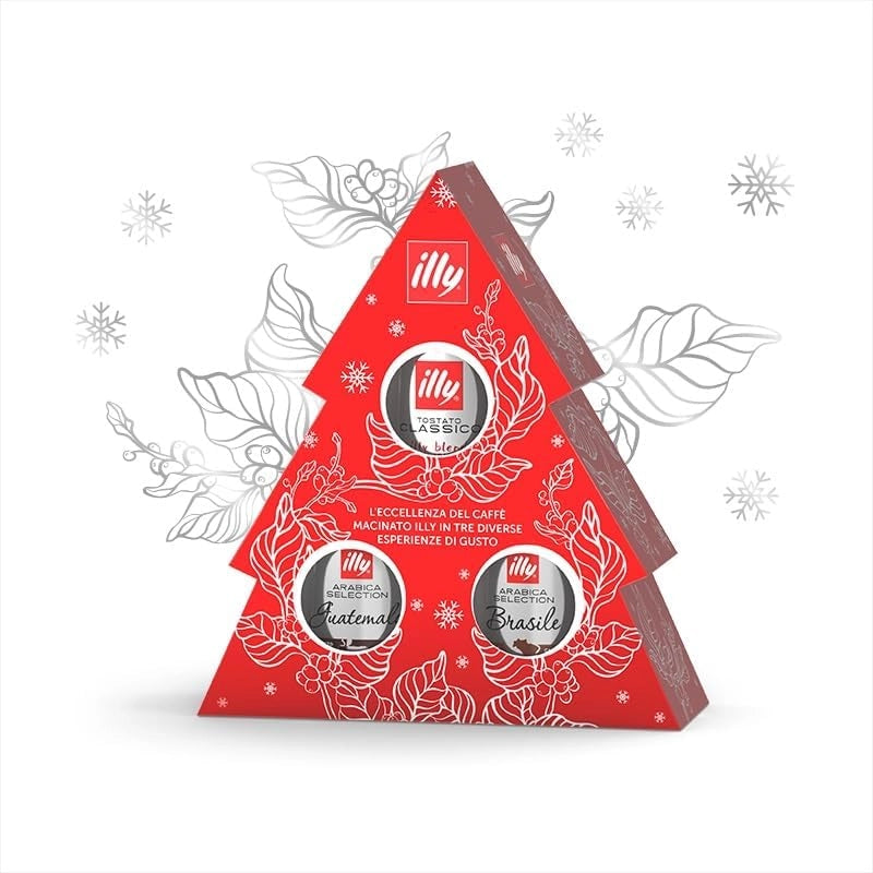 Illy 24675 albero di natale tostato classico, arabica selection guatemala, arabica selection brasile 3 x 125g