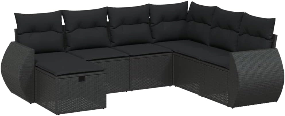 3264141 - Set da pranzo da giardino in rattan sintetico nero, set tavolo e sedie da giardino, tavolo da terrazza e sedie, set da giardino, mobili da giardino