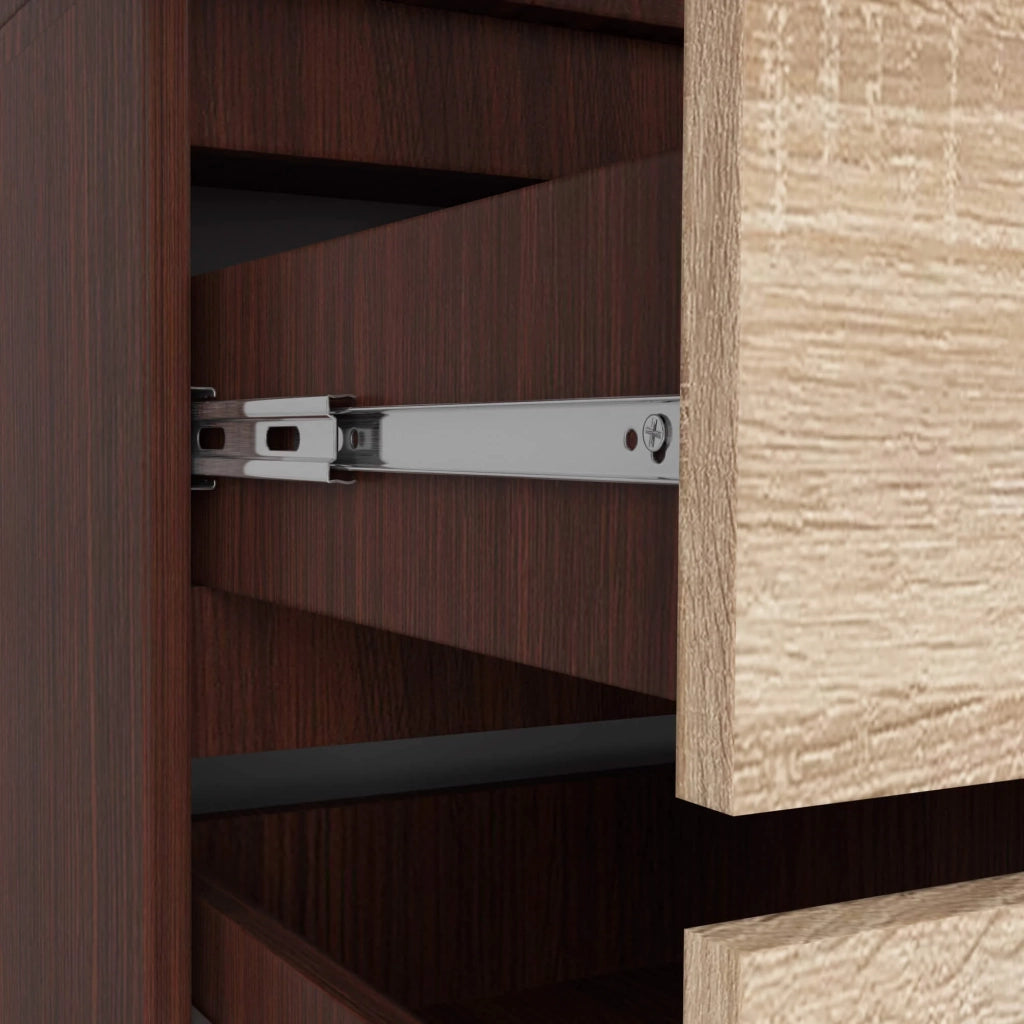 Armadio AKORD S90 Wengé 90 cm 2 ante 2 cassetti inserto frontale Sonoma Quercia 90x51x180 cm