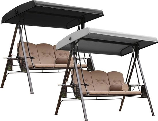 Capote per dondolo - 2 pezzi - Copertura protettiva - ombrello acqua - tenda per terrazza - sedile dondolo - copertura ombrello - impermeabile - ermetico al vento - resistente all'UV - resistente ai graffi -