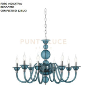 LAMPADARIO TEBE 12 LUCI OTTANIO E CROMO ATTACCO E14 D.87CM