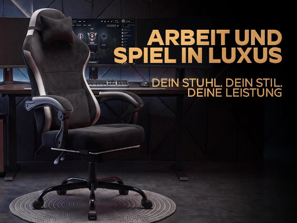 Sedia da gaming ergonomica in tessuto bianco e nero