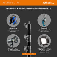 AIR Jumbo 290 Stativo per luci max 20 kg Cavalletto fotografico con altezza fino a 290 cm, in alluminio, Treppiedi con attacco per apparecchiature foto e video