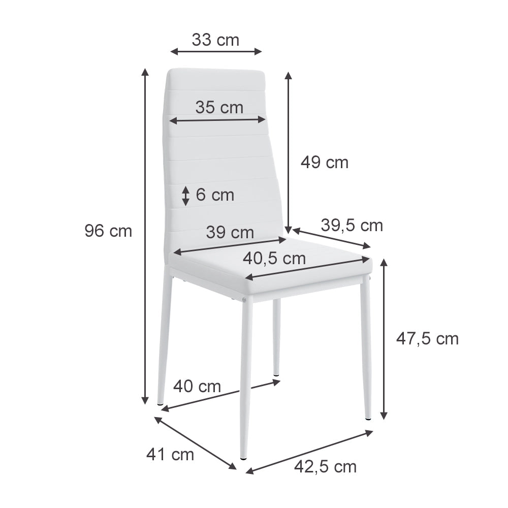 Vicco Sedia da sala da pranzo Bianco 42.5 x 48 cm Set di 4