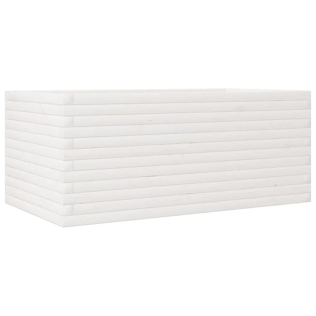 Fioriera da Giardino Bianca 110x60x46 cm Legno Massello di Pino 3282460