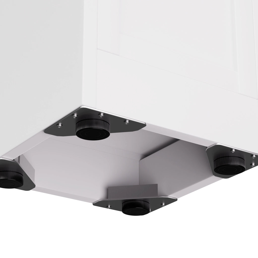 Armadietto da bagno in metallo con 2 ante e 5 ripiani regolabili, autoportante, bianco, 30 × 30 × 180,34 cm
