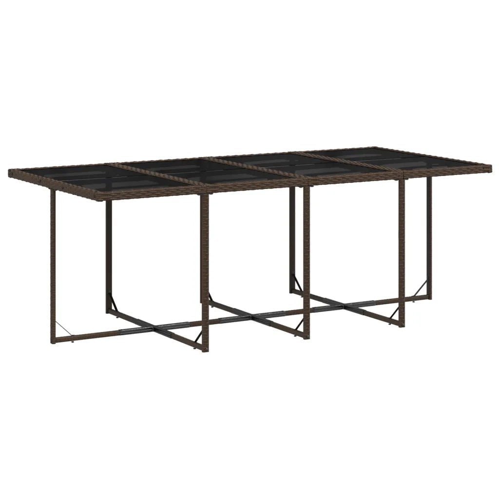 Set da Pranzo da Giardino 9pz con Cuscini Marrone in Polyrattan 3277868