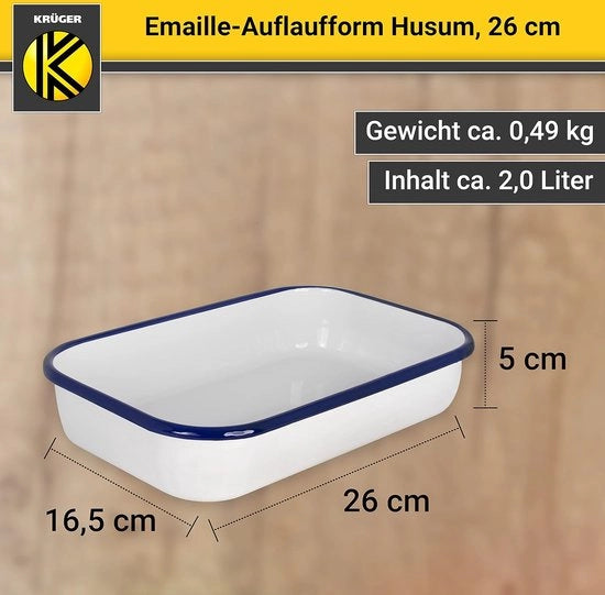 Piatto da forno Husum - resistente al calore fino a 250 °C - cottura aromaneneutrale di quiche, lasagna, piatti da forno e simili (26 cm)