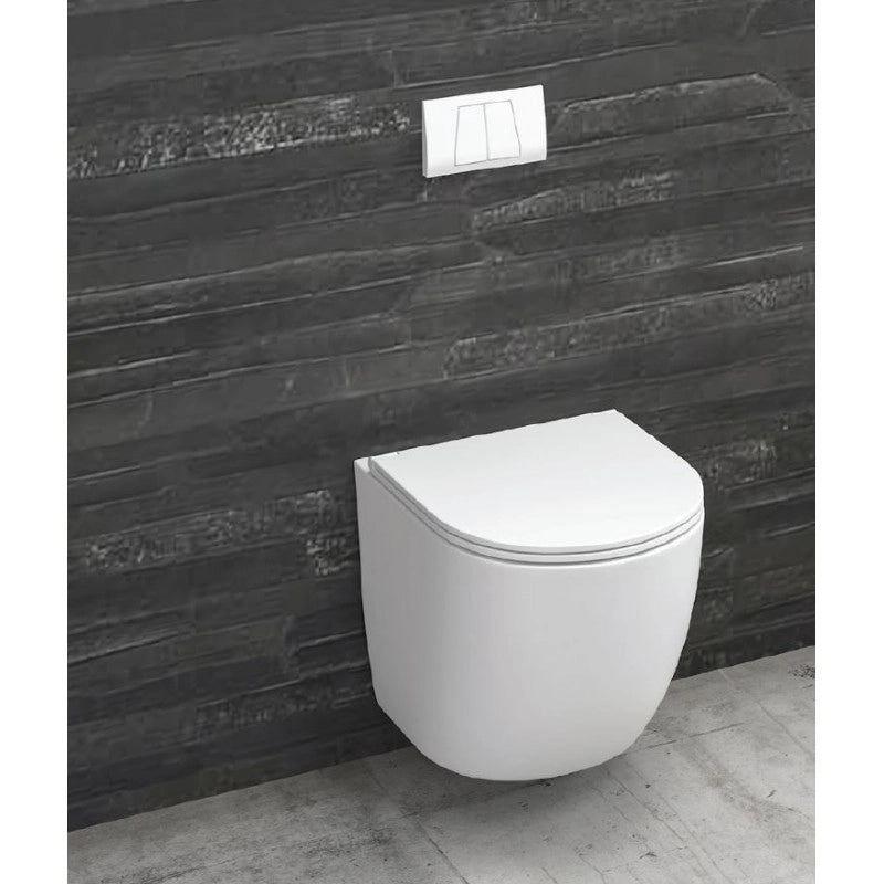WC senza brida bianco sospeso MILOS 49x37x36 cm con sedile WC a chiusura ammortizzata