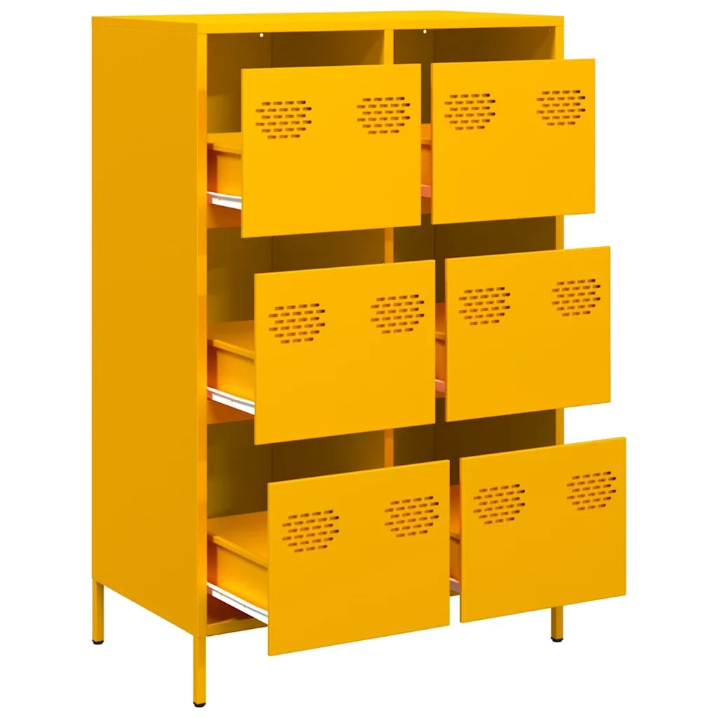 Credenza Giallo Senape 68x39x101,5 cm in Acciaio 851223