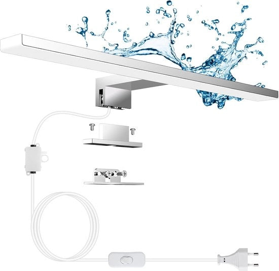 Lampada da bagno per specchio 300mm 5W 500lm 4000K con interruttore e cavo - IP44 impermeabile