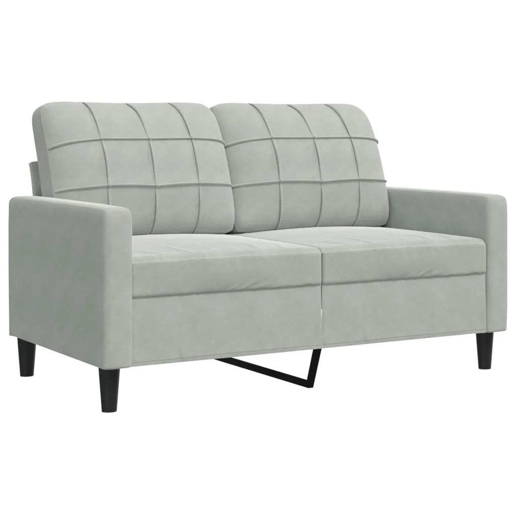 Set di Divani 3 pz con Cuscini e Rinforzi Grigio Chiaro Velluto