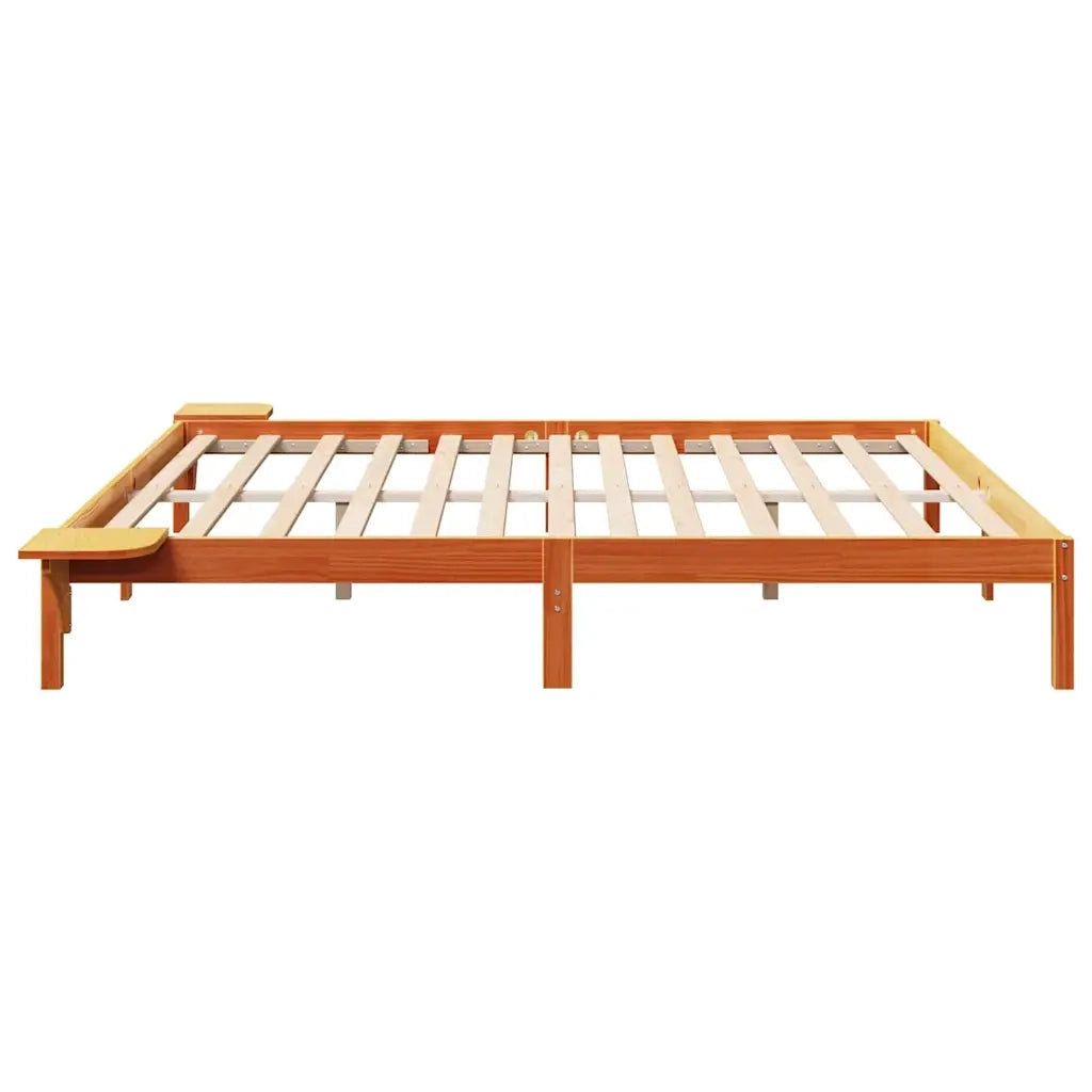 Struttura del letto Marrone cerato 200 x 200 cm Pino massello