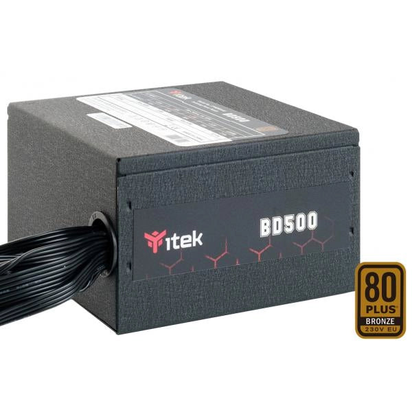 Alimentatore Itek BD500 - 500W Output - Ventola HDB 12cm - 80 Plus EU Bronze - PFC Attivo - ATX