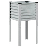 Fioriera rialzata per piante e fiori terrazza giardino 45 x 45 x 88 cm acciaio zincato argento 02_0037617