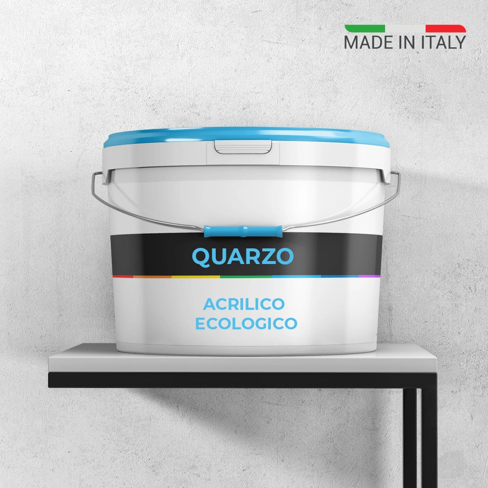 Pittura quarzo acrilico bianco ecologico per esterni coprente mascherante *** formato kg 20, confezione 1