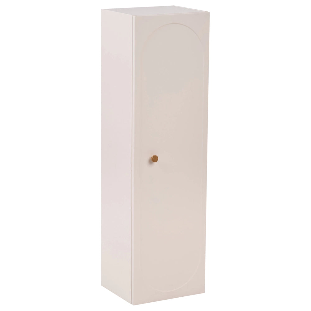 Mobile da bagno sospeso con struttura in MDF beige e 4 ripiani, stile glamour