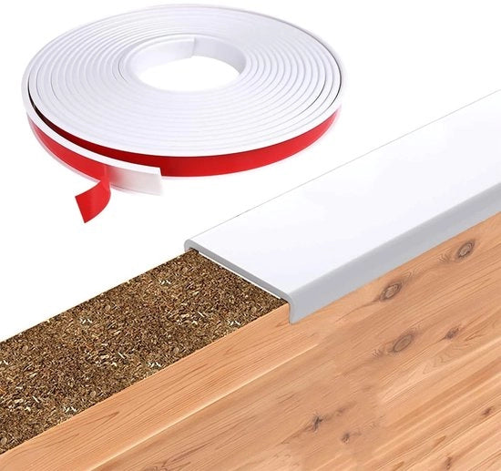 Tape per finitura 16 mm - Nastro autoadesivo per protezione di bordi - Cintura flexibile in TPE - Protezione di bordi - Adesivo per superfici - 5 m Lunghezza - Bianco - Cintura per bordi