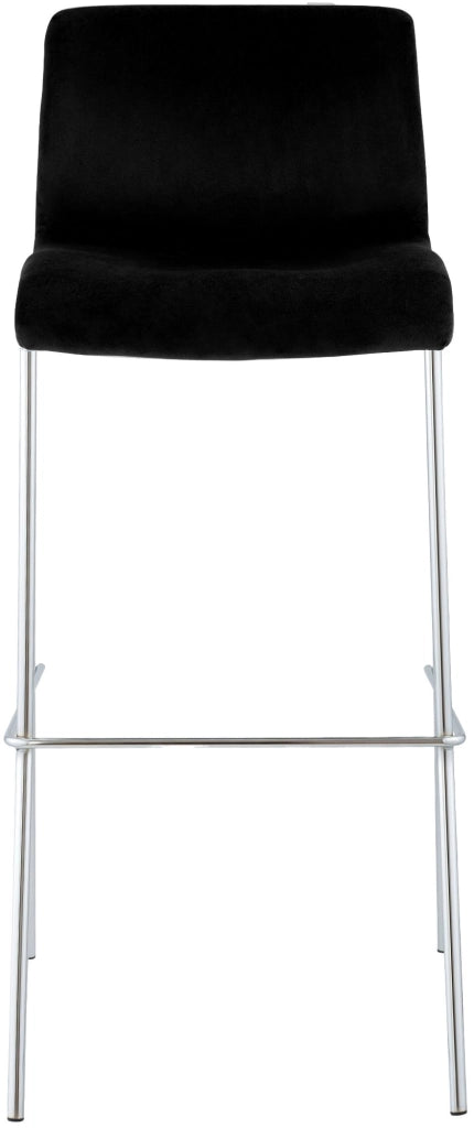 Sgabello Hover Velluto Base a Quattro Gambe Cromata nero