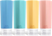Flessi di silicone per viaggio 100 ml - prodotti per la cura del capello liquidi - impermeabili - 4 pezzi