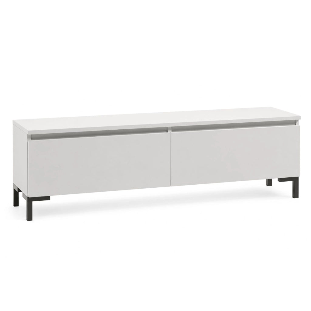 Mimasato, Mobile Porta tv un Ripiano Made in Italy, 150x37x45h cm Grigio Chiaro