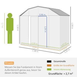 ARMADIO DA GIARDINO 238x132x198,5 cm Acciaio Grigio Scuro
