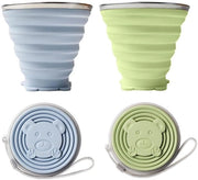 Bicchieri Insolubili - 2 Pezzi - Reutilizzabile - Silicone - 270 ml - Per Picnic/Camping - Blu Cielo/Green Menta - Bicchieri da Viaggio