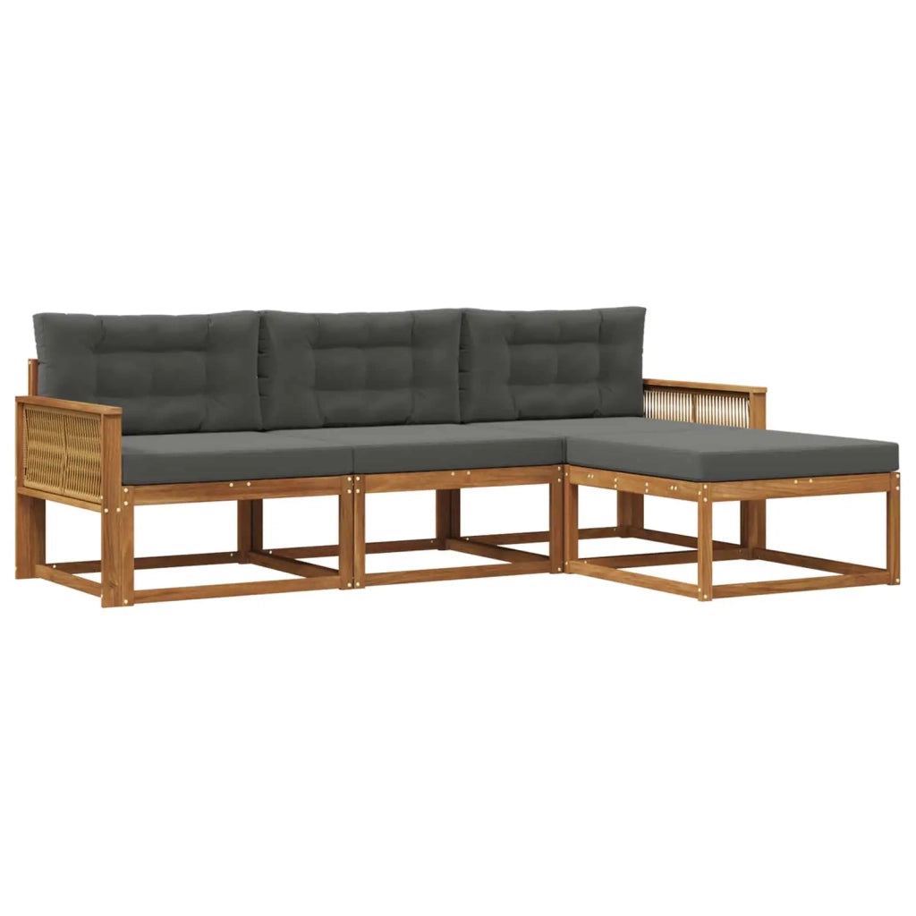 Set di divani da esterno 4 pz Naturale e Antracite 3382470