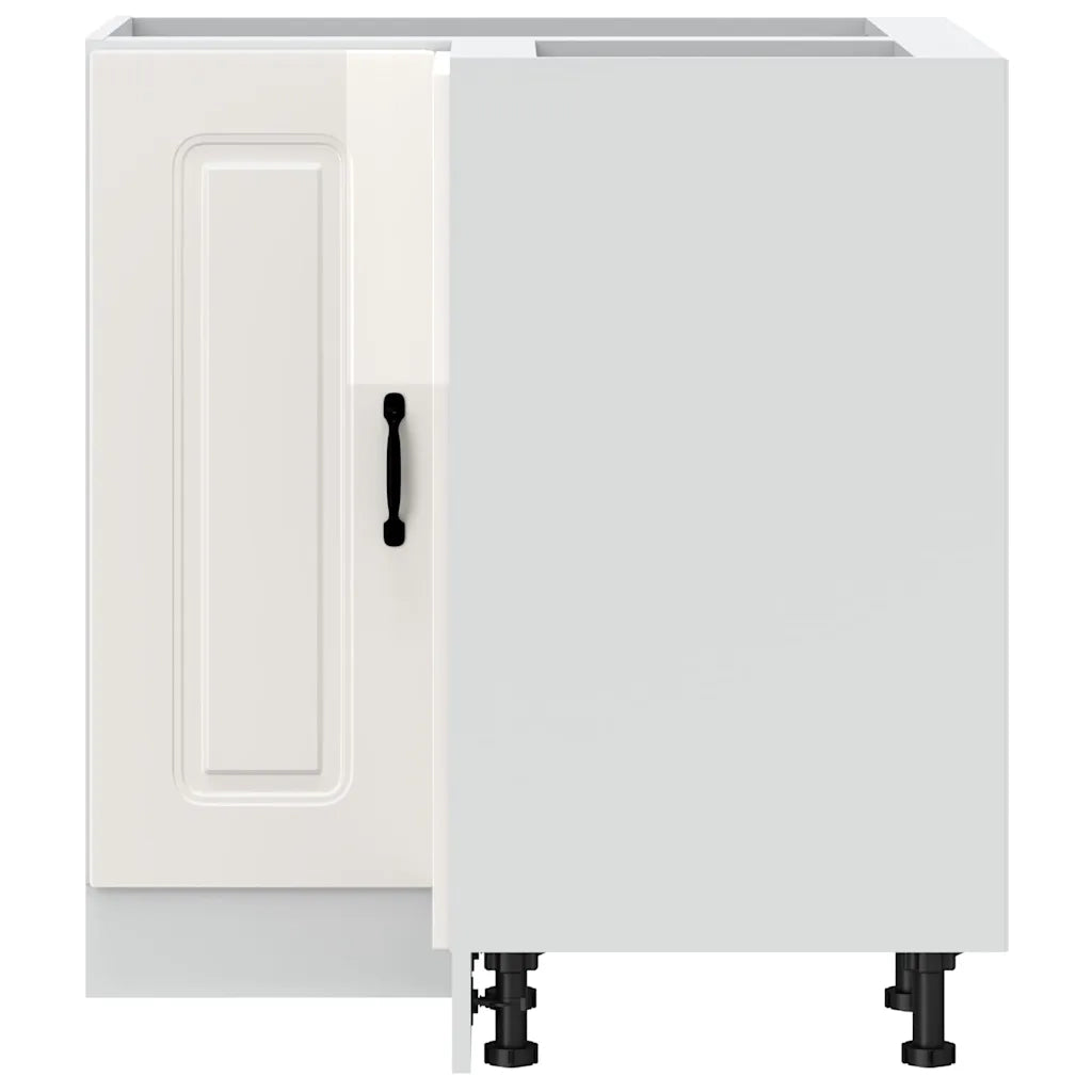 Mobile Base ad Angolo Cucina Kalmar Bianco Lucido in Truciolato 853509