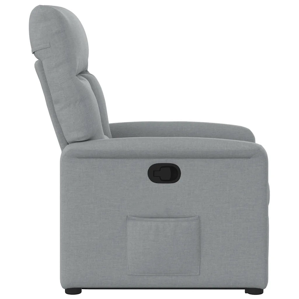 Divano Sedia-Poltrona Alzapersona Reclinabile Grigio Chiaro in Tessuto 448161